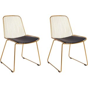 Beliani Gold Wire Design Dining Chairs - Glam Interior Style Beliani Gold Wire Design Dining Chairs - Glam Interior Style