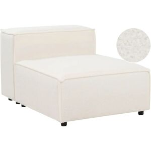 Beliani Modular Sofa - White Bouclé Upholstered 1-Seat Section Beliani Modular Sofa - White Bouclé Upholstered 1-Seat Section