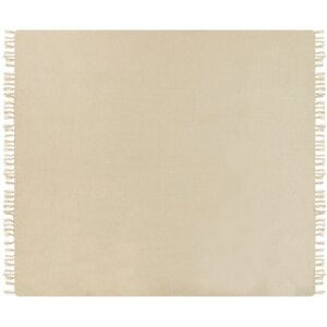 Beliani Beige Handwoven Blanket - 220x240cm - Cozy Interior Accessory Beliani Beige Handwoven Blanket - 220x240cm - Cozy Interior Accessory