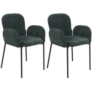 Beliani - Albee Dark Green Retro Dining Chairs - Dining Chairs Beliani - Albee Dark Green Retro Dining Chairs - Dining Chairs