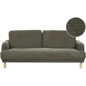 Beliani Dark Green Corduroy 3 Seater Sofa - Sofa Beliani Dark Green Corduroy 3 Seater Sofa - Sofa