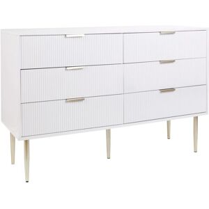 Beliani White MDF 6-Drawer Scandinavian Modern Chest Beliani White MDF 6-Drawer Scandinavian Modern Chest