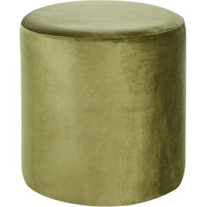 Beliani Green Velvet Ottoman - Ottoman Pouffe - Modern Round Footstool Beliani Green Velvet Ottoman - Ottoman Pouffe - Modern Round Footstool