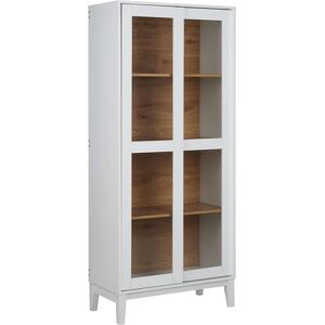 Beliani White MDF Display Cabinet - Modern Scandinavian Style Beliani White MDF Display Cabinet - Modern Scandinavian Style