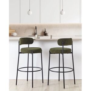 Ensemble de 2 tabourets de bar en boucle verte - Design moderne - Publicité Ensemble de 2 tabourets de bar en boucle verte - Design moderne - Publicité