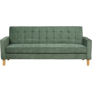 Beliani Green Fabric 3-Seater Sofa Bed - Sofa Bed Beliani Green Fabric 3-Seater Sofa Bed - Sofa Bed