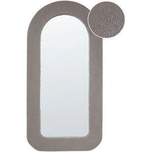 Beliani Wall Mirror Taupe MDF Frame Bouclé Upholstery Glass - Wall Mirror Beliani Wall Mirror Taupe MDF Frame Bouclé Upholstery Glass - Wall Mirror