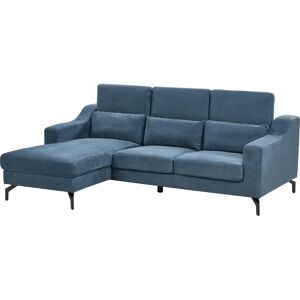 Beliani Blue Corner Sofa with Adjustable Headrests - Modern 157x94x220 Beliani Blue Corner Sofa with Adjustable Headrests - Modern 157x94x220