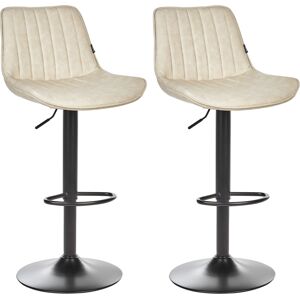 Beliani Light Beige Faux Leather Adjustable Swivel Bar Stool Set of 2 - Bar Stool Beliani Light Beige Faux Leather Adjustable Swivel Bar Stool Set of 2 - Bar Stool