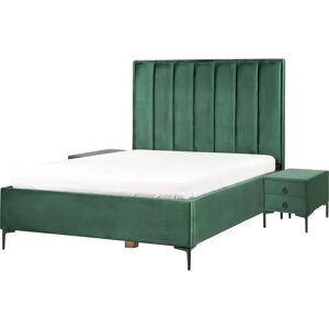 Beliani Sezanne Velvet Bedroom Set - Storage, Dark Green Beliani Sezanne Velvet Bedroom Set - Storage, Dark Green