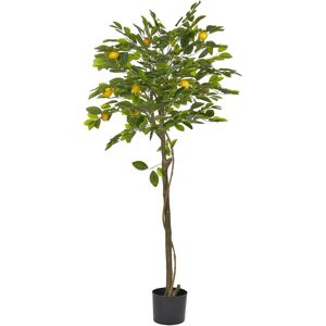 Beliani Artificial Potted Plant Green and Black Synthetic 156 cm - Indoor Lemon Tree Beliani Artificial Potted Plant Green and Black Synthetic 156 cm - Indoor Lemon Tree