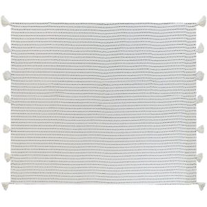 Beliani Bedspread Off-White Cotton Fabric 220 x 240 cm with Tassels - Bedspread Beliani Bedspread Off-White Cotton Fabric 220 x 240 cm with Tassels - Bedspread