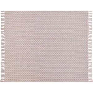 Beliani Pink Cotton Bedspread with Tassels - Bedspread Beliani Pink Cotton Bedspread with Tassels - Bedspread