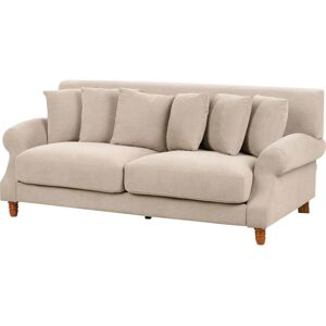Beliani Vintage Style 2-Seater Sofa Beige - Upholstery Polyester Beliani Vintage Style 2-Seater Sofa Beige - Upholstery Polyester