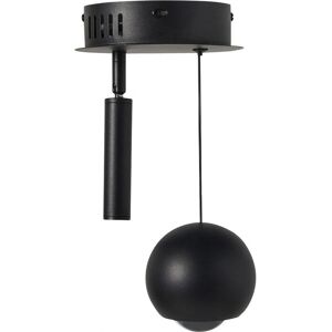 Beliani Modern Pendant Lamp - Round, Black, 2 LED Lights Beliani Modern Pendant Lamp - Round, Black, 2 LED Lights