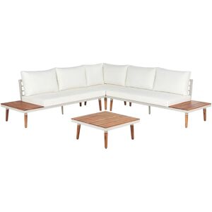 Beliani Garden Set with Acacia Wood Corner Sofa & Table Beliani Garden Set with Acacia Wood Corner Sofa & Table