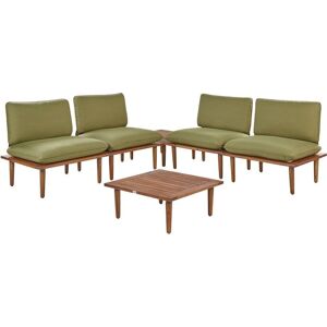 Beliani - Garden Set 4 Seats with FSC Acacia Wood & Cushions - Modern Olive Green Beliani - Garden Set 4 Seats with FSC Acacia Wood & Cushions - Modern Olive Green