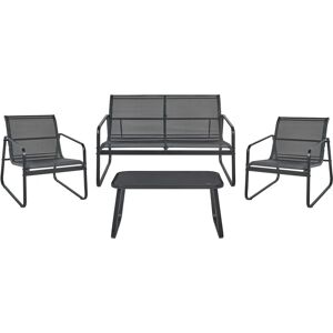 Beliani Garden Furniture Set - Industrial Style Steel Outdoor Lounge 4-Seater Beliani Garden Furniture Set - Industrial Style Steel Outdoor Lounge 4-Seater