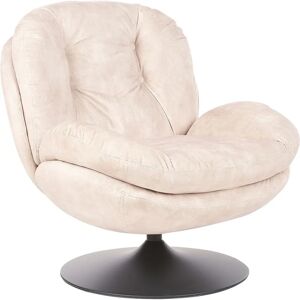 Beliani Armchair Nolvik Swivel Velvet Light Beige - Armchair Beliani Armchair Nolvik Swivel Velvet Light Beige - Armchair