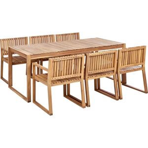 BELIANI Garden Set - Acacia Wood 6 Seats - Classic Sassari BELIANI Garden Set - Acacia Wood 6 Seats - Classic Sassari