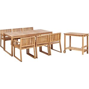 BELIANI Acacia Dining Set for 6 - Elegant Garden Furniture BELIANI Acacia Dining Set for 6 - Elegant Garden Furniture
