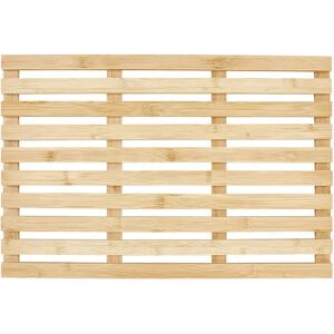 Beliani Light Bamboo Bathroom Mat - Rectangular Bath Rug - Modern Design Beliani Light Bamboo Bathroom Mat - Rectangular Bath Rug - Modern Design
