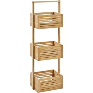 Beliani Bamboo Bathroom Shelf - 3 Tiers Modern Storage Beliani Bamboo Bathroom Shelf - 3 Tiers Modern Storage