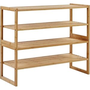 Beliani Bathroom Shelving Light Wood 4 Stackable Shelves - Bathroom Storage Beliani Bathroom Shelving Light Wood 4 Stackable Shelves - Bathroom Storage