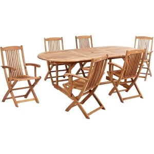 BELIANI Maui Ii Garden Set - Outdoor Dining Rustic Furniture BELIANI Maui Ii Garden Set - Outdoor Dining Rustic Furniture