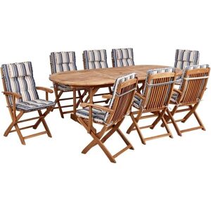 Beliani Maui ii Garden Set - 8-Piece Acacia Wood Patio Furniture Beliani Maui ii Garden Set - 8-Piece Acacia Wood Patio Furniture
