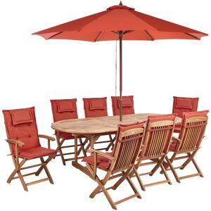 Beliani Garden Set 8 Seater Light Acacia Wood - Rustic Style Beliani Garden Set 8 Seater Light Acacia Wood - Rustic Style