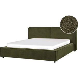 Beliani Double Bed Bouclé Green 160x200 - Bed Beliani Double Bed Bouclé Green 160x200 - Bed