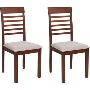 BELIANI Dark Wood Dining Chairs Set - Elegant and Stable BELIANI Dark Wood Dining Chairs Set - Elegant and Stable