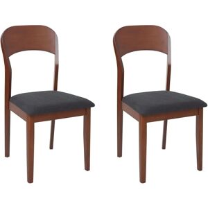BELIANI Alvin Dark Brown Dining Chairs - Dining Chairs BELIANI Alvin Dark Brown Dining Chairs - Dining Chairs