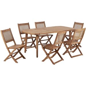 Beliani Paraggi Garden Set - Light wood - FSC Certified - 6 Seats Beliani Paraggi Garden Set - Light wood - FSC Certified - 6 Seats