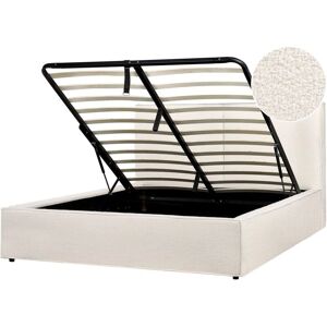 Beliani Moissac Bed - Modern White Bouclé Storage Bed Beliani Moissac Bed - Modern White Bouclé Storage Bed