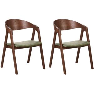 Beliani Yuba Dark Green Retro Dining Chairs Beliani Yuba Dark Green Retro Dining Chairs