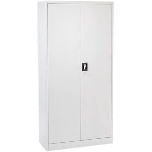 Beliani Office Cabinet White Steel 90x40x184 cm Industrial Style Beliani Office Cabinet White Steel 90x40x184 cm Industrial Style