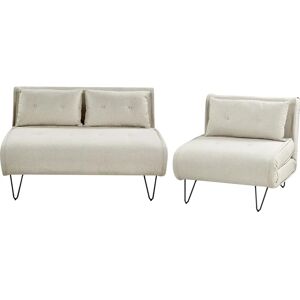 Beliani Sofa Set - Glamour Beige - Convertible to Bed - Sofa Type Beliani Sofa Set - Glamour Beige - Convertible to Bed - Sofa Type