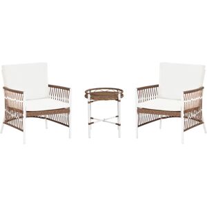 Beliani Balkonset - Weiß - 2 Stühle & 1 Tisch - Balkone & Terrassen Beliani Balkonset - Weiß - 2 Stühle & 1 Tisch - Balkone & Terrassen