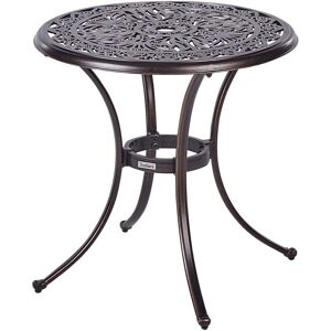 Beliani Andalo Brown Vintage Aluminum Garden Table - Garden Table Beliani Andalo Brown Vintage Aluminum Garden Table - Garden Table
