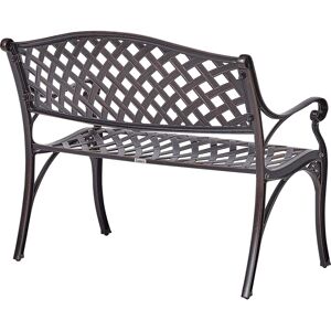 Beliani Staggia Garden Bench - Vintage Aluminum 2-Seater Brown Beliani Staggia Garden Bench - Vintage Aluminum 2-Seater Brown