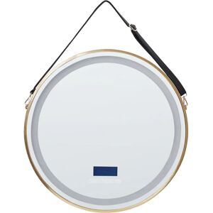 Beliani Bathroom Mirror with LED Light and Bluetooth - Gold Beliani Bathroom Mirror with LED Light and Bluetooth - Gold