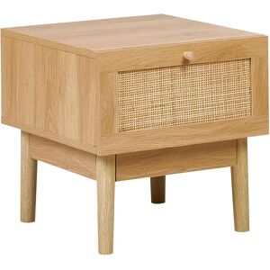 Beliani Nivo Nightstand - Boho Style Natural Wood Beliani Nivo Nightstand - Boho Style Natural Wood