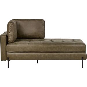 Beliani Reclinable Modern Green Leather Left Chaise longue - Sofa Beliani Reclinable Modern Green Leather Left Chaise longue - Sofa