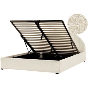 BELIANI Bed with Storage - Modern Minimalist Design - White Cream - Bed BELIANI Bed with Storage - Modern Minimalist Design - White Cream - Bed