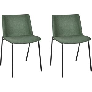 Beliani - Set of 2 Elegant Upholstered Dining Chairs in Polyester - Dining Chair Set Beliani - Set of 2 Elegant Upholstered Dining Chairs in Polyester - Dining Chair Set