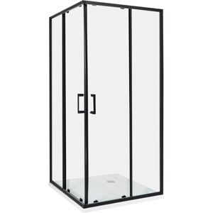 Beliani - Schwarzer Rahmen Temperiertes Glas Doppeltür Duschkabine - 90x90x185 cm Beliani - Schwarzer Rahmen Temperiertes Glas Doppeltür Duschkabine - 90x90x185 cm