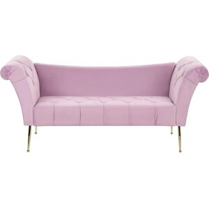 Beliani Nantilly Violet Light Velvet Chaise Longue - Chaise Longue Beliani Nantilly Violet Light Velvet Chaise Longue - Chaise Longue
