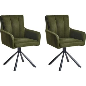 Beliani - Sardoal Swivel Fabric Dining Chairs - 2 Pack Beliani - Sardoal Swivel Fabric Dining Chairs - 2 Pack